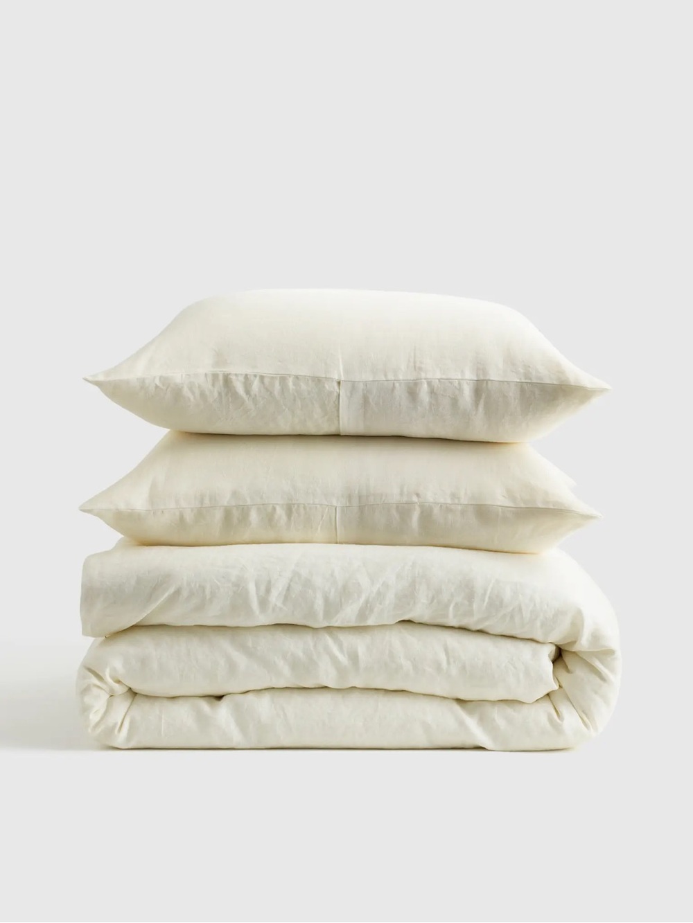 New Quince European Linen Duvet Cover Set King/CalKing MSRP $214 Ivory